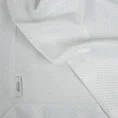Obrus JULIA  tkany w drobny geometryczny wzór ze srebrną nitką i listwą na brzegach - 145 x 350 cm - biały 7