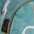 EUROFIRANY PREMIUM Poduszka dekoracyjna wałek MILA  z luksusowego welwetu  z  nadrukiem żurawi i wypustką na brzegach - 16 x 62 cm - turkusowy 3