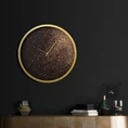 Dekoracyjny zegar ścienny w stylu nowoczesnym zdobiony brokatem - 40 x 5 x 40 cm - czarny 9