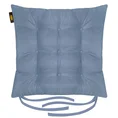 ADORE dwustronna welurowa poduszka siedziskowa na krzesło z dziewięcioma pikowaniami, gramatura 195 g/m2 - 40 x 40 x 6 cm - niebieski 2