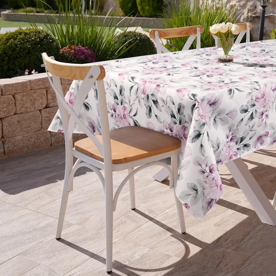 Obrus GARDEN na taras oraz balkon z wodoodpornej tkaniny - 140 x 220 cm - biały
