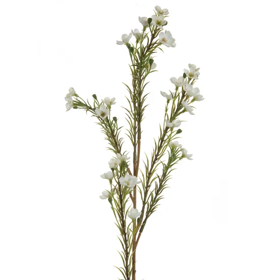WOSKÓWKA kwiat sztuczny dekoracyjny z płatkami z jedwabistej tkaniny - ∅ 2 x 65 cm - biały