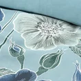 ELLA LINE Komplet pościeli z wysokogatunkowej bawełny z motywem kwiatów - 160 x 200 cm - turkusowy 5