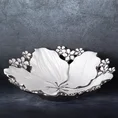 Misa dekoracyjna SIENA okrągła biała z drobnymi kwiatuszkami - ∅ 33 x 8 cm - biały 1