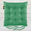 Dwustronna welwetowa poduszka siedziskowa na krzesło z dziewięcioma pikowaniami, gramatura 300 g/m2 - 40 x 40 x 6 cm - zielony 1