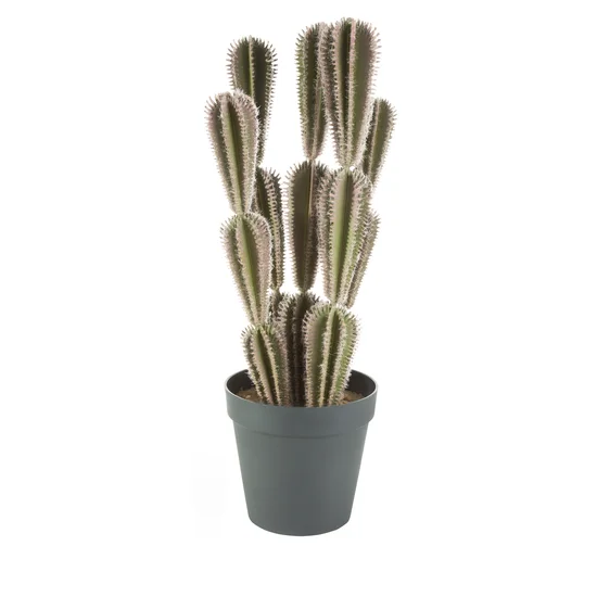Kwiat sztuczny dekoracyjny kaktus w doniczce - dł. 90 cm - zielony