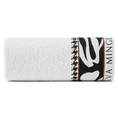 EVA MINGE Ręcznik EVA 6 z puszystej bawełny z bordiurą zdobioną designerskim nadrukiem - 50 x 90 cm - biały 3