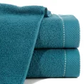 Ręcznik DAISY z bordiurą podkreśloną kontrastującym stebnowaniem - 100 x 150 cm - turkusowy 1