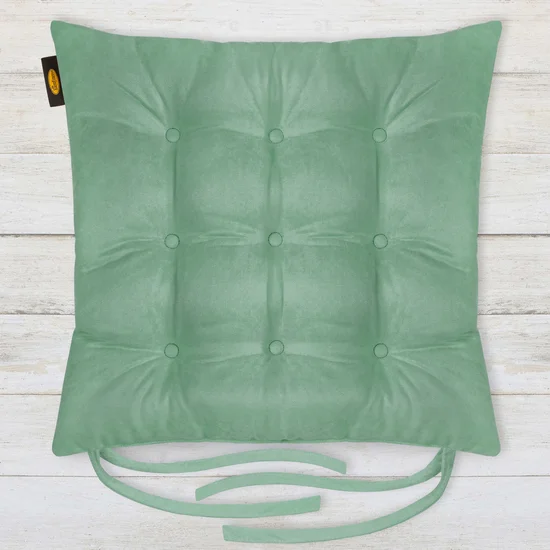ADORE dwustronna welurowa poduszka siedziskowa na krzesło z dziewięcioma pikowaniami, gramatura 195 g/m2 - 40 x 40 x 6 cm - jasnoturkusowy