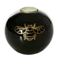 Świecznik ceramiczny o kulistym kształcie z nadrukiem złotej pszczoły - ∅ 12 x 10 cm - czarny 2