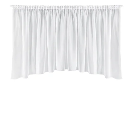 Firana biała z gładkiego woalu wycięta w lekki łuk zakończona satynową lamówką 400x145 cm taśma AGA Firana biała z gładkiego woalu wycięta w lekki łuk zakończona satynową lamówką 400x145 cm taśma AGA - 400 x 145 cm