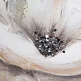 Obraz BLOSSOM 2 ręcznie malowany na płótnie kwiat z elementami brokatu i kryształkami - 60 x 60 cm - beżowy 2