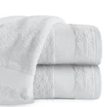 Ręcznik LORITA 50X90 cm bawełniany z żakardową bordiurą w stylu eko - 50 x 90 cm - srebrny 1