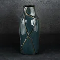 Wazon ceramiczny TEO z nowoczesnym wypukłym wzorem - ∅ 13 x 30 cm - turkusowy 1