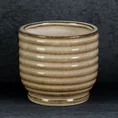 Osłonka ceramiczna BENA z poziomymi prążkami - ∅ 12 x 11 cm - jasnobrązowy 1