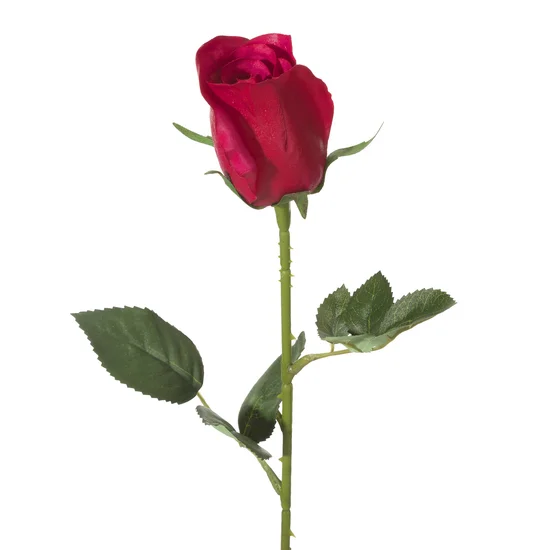 RÓŻA kwiat sztuczny dekoracyjny - dł. 54 cm dł. kwiat 7 cm - czerwony