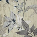 TERRA COLLECTION Komplet pościeli MONTENEGRO 1 z makosatyny bawełnianej z botanicznym wzorem - 160 x 200 cm - beżowy 9