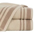 Ręcznik MERY bawełniany zdobiony bordiurą w subtelne pasy - 70 x 140 cm - beżowy 1