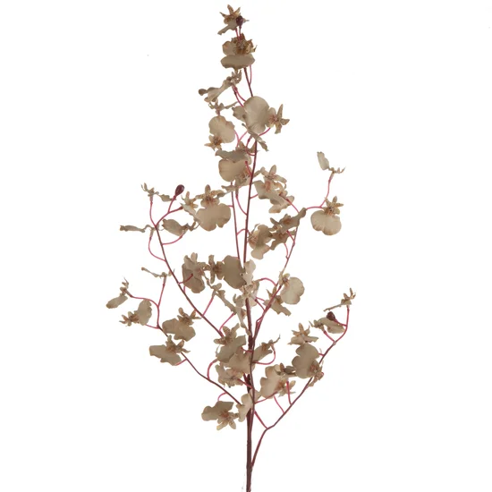 MOTYLNIK STORCZYK kwiat sztuczny dekoracyjny z płatkami z jedwabistej tkaniny - 80 cm - jasnobeżowy