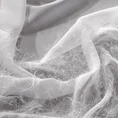 Zasłona AMIRA z pasem tkaniny zdobionej puszystą moherową nicią oraz woalem - 140 x 250 cm - jasnoszary 5