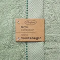 TERRA COLLECTION Ręcznik MONTENEGRO z ozdobnym przeszyciem na bordiurze - 50 x 90 cm - zielony 9