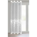 Firana gotowa ALEXIA żakardowa z roślinnym motywem - 140 x 250 cm - biały 2