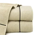 Klasyczny ręcznik BAMBO z dodatkiem włókien bambusowych z paskiem - 50 x 90 cm - beżowy 1