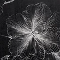 Zasłona STELLA z miękkiego welwetu ze srebrnym motywem kwiatów - 140 x 250 cm - czarny 12