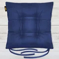 ADORE dwustronna welurowa poduszka siedziskowa na krzesło z czterema pikowaniami - 40 x 40 x 8 cm - niebieski 1