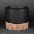 Osłonka ceramiczna na donicę MILI 3 dwukolorowa - ∅ 13 x 11 cm - czarny 1