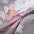Zasłona SHERRY z kwiatowym nadrukiem z lekkiej półtransparetnej etaminy - 140 x 250 cm - srebrny 12