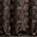 Zasłona  MARIGOLD z tkaniny zaciemniającej z nadrukiem złotych liści lilii wodnej - 140 x 250 cm - czarny 3