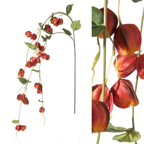 PNĄCZE KWITNĄCE, kwiat sztuczny dekoracyjny z pianki foamiran - 167 cm - pomarańczowy