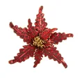 Świąteczny kwiat dekoracyjny z tkaniny w cętki - 26 x 15 cm - czerwony 2