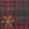 Koc świąteczny CHERRY miękki i puszysty z włókien bawełniano-akrylowych z motywem kraty i śnieżynek - 200 x 220 cm - czerwony 3