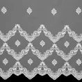 Tkanina firanowa etamina  haftowana w ornamentowy wzór - 290 cm - biały 4
