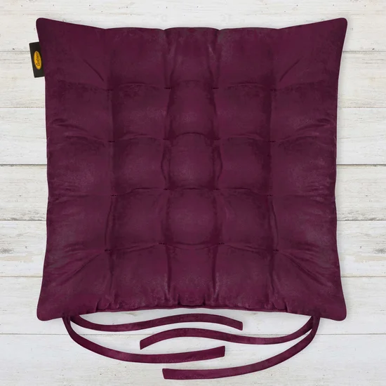 ADORE dwustronna welurowa poduszka siedziskowa na krzesło z szesnastoma pikowaniami, gramatura 195 g/m2 - 40 x 40 x 6 cm - fioletowy