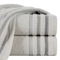 Ręcznik IRENE z puszystej bawełny podkreślony paseczkami - 30 x 50 cm - jasnopopielaty 1