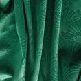 Zasłona JULIA z miękkiego welwetu z wytłaczanym geometrycznym wzorem wachlarzy - 140 x 250 cm - zielony 9