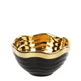 Misa ceramiczna o falującym kształcie czarno-złota - 14 x 14 x 8 cm - czarny 1