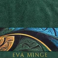 EVA MINGE Ręcznik AMBER z puszystej bawełny z bordiurą zdobioną designerskim nadrukiem - 50 x 90 cm - ciemnozielony 2