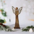 Figurka świąteczna Aniołek z srebrnymi skrzydłami - 17 x 5 x 34 cm - brązowy 1