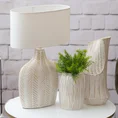 Lampa ceramiczna LIZA z wytłaczanym wzorem - 38 x 18 x 58 cm - kremowy 5