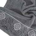 Ręcznik IWONA z żakardową bordiurą w kwiaty - 70 x 140 cm - stalowy 5