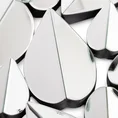 Dekoracja ścienna z lustrzanych elementów w formie liści - 76 x 3 x 54 cm - srebrny 9