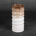 Wazon ceramiczny ERINA z wytłaczanym wzorem - ∅ 12 x 25 cm - kremowy 1