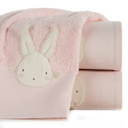 Ręcznik kąpielowy dziecięcy 50x90 cm bawełniany kolor różowy z haftem króliczka 480 g/m2 BABY 57 Ręcznik kąpielowy dziecięcy 50x90 cm bawełniany kolor różowy z haftem króliczka 480 g/m2 BABY 57 - 50 x 90 cm