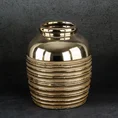 Wazon  ceramiczny DORI złota ze żłobieniami - ∅ 15 x 18 cm - złoty 1