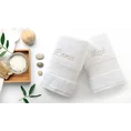 EUROFIRANY PREMIUM Ręcznik MILAN z puszystej bawełny frotte o ryżowej strukturze z błyszczącą bordiurą - 30 x 50 cm - biały 7