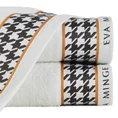 EVA MINGE Ręcznik MINGE 1 z bordiurą zdobioną fantazyjnym nadrukiem w pepitkę - 50 x 90 cm - biały 1